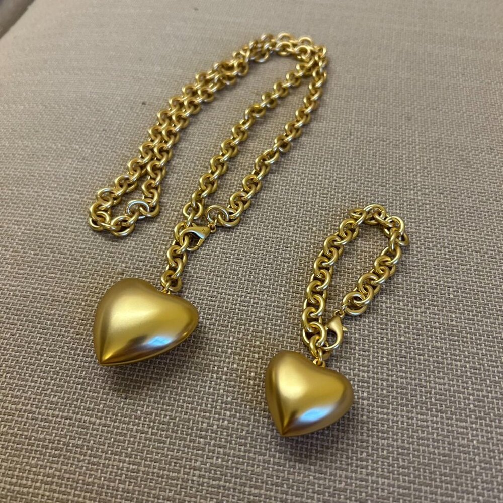 Roxanne Assoulin The Puffy Heart Necklace in Gold - Picture 9 of 9